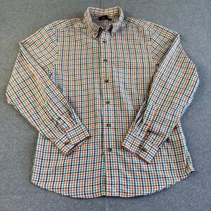 KAVU Mens M Multicolor Plaid Button-Up Shirt Local Worldwide 100% Polyester Indi